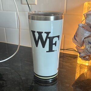 Gently used Wake Forest Tervis White and Black Stainless Steel Tumbler